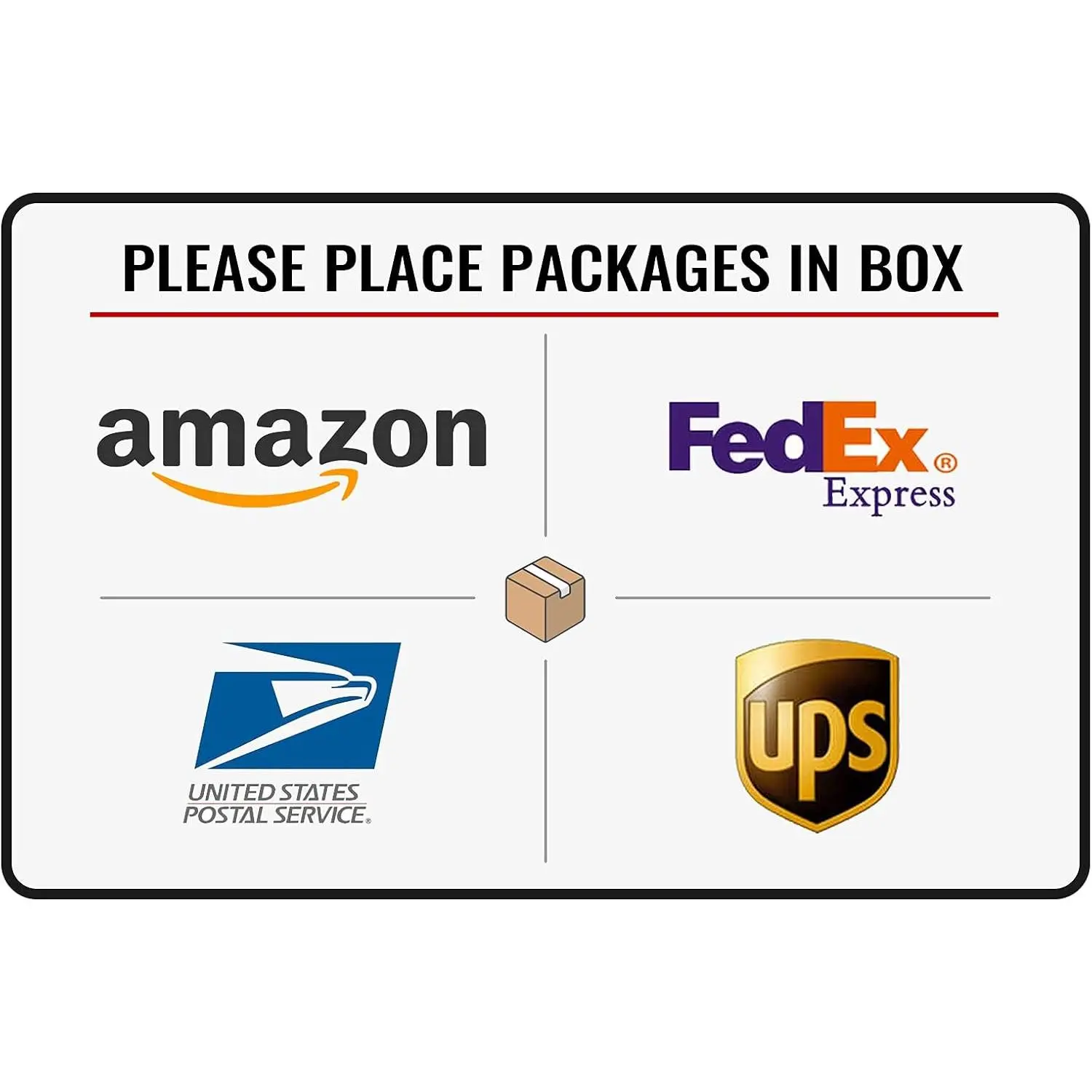 Bestylez Please Place Packages in Box Delivery Sign for Outdoor Use 12 x 8 Inch
