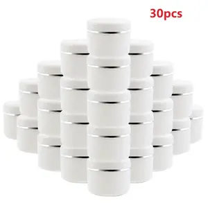 30pcs 30g Cream Jar Plastic Cosmetic Jars, Sample Bottles, Empty Makeup Jar Pot, Ideal for Travel, Cosmetics Box