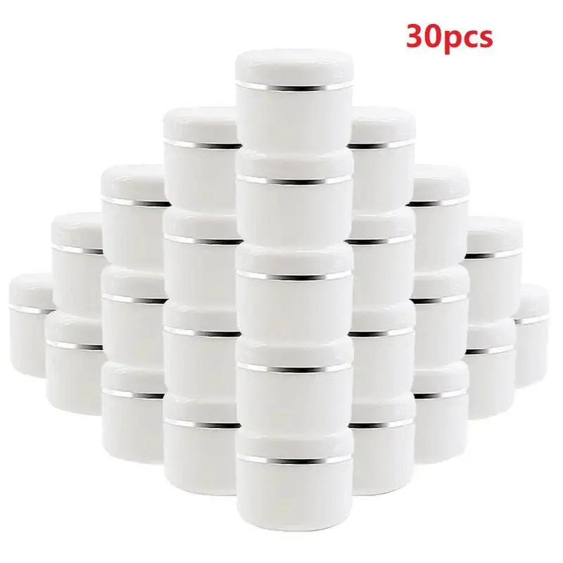 30pcs 30g Cream Jar Plastic Cosmetic Jars, Sample Bottles, Empty Makeup Jar Pot, Ideal for Travel, Cosmetics Box