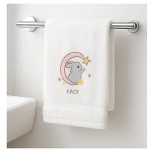 Embroidered Plush Towel Set – 3-Piece (Bath Towel, Hand Towel, Face Towel) – Ultra-Soft Hypoallergenic Microfiber Plush (White)