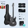 Enya Music App-Controlled Smart Electric Guitar Kit, Built-In DSP Effects, 4 Presets, USB-C OTG Recording, Headphone Output, Alnico Pickups w/Coil Split, Carbon Fiber Body, Built-In Li-Ion, Gig Bag, Strap, Cable, 2 Picks, 24-Hour Shipping, 2-Year Warranty