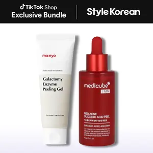 [Stylekorean] Skin-Reset Exfoliating Duo (exfoliating gel, medicube succinic acid peel serum, manyo calactomy enzyme peeling gel,