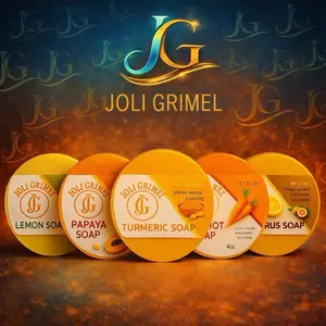 Joli Grimel Soap Collection for Brighter Softer Radiant Looking Skin - Lemon Papaya Turmeric citrus carrot Hot Rus Soap
