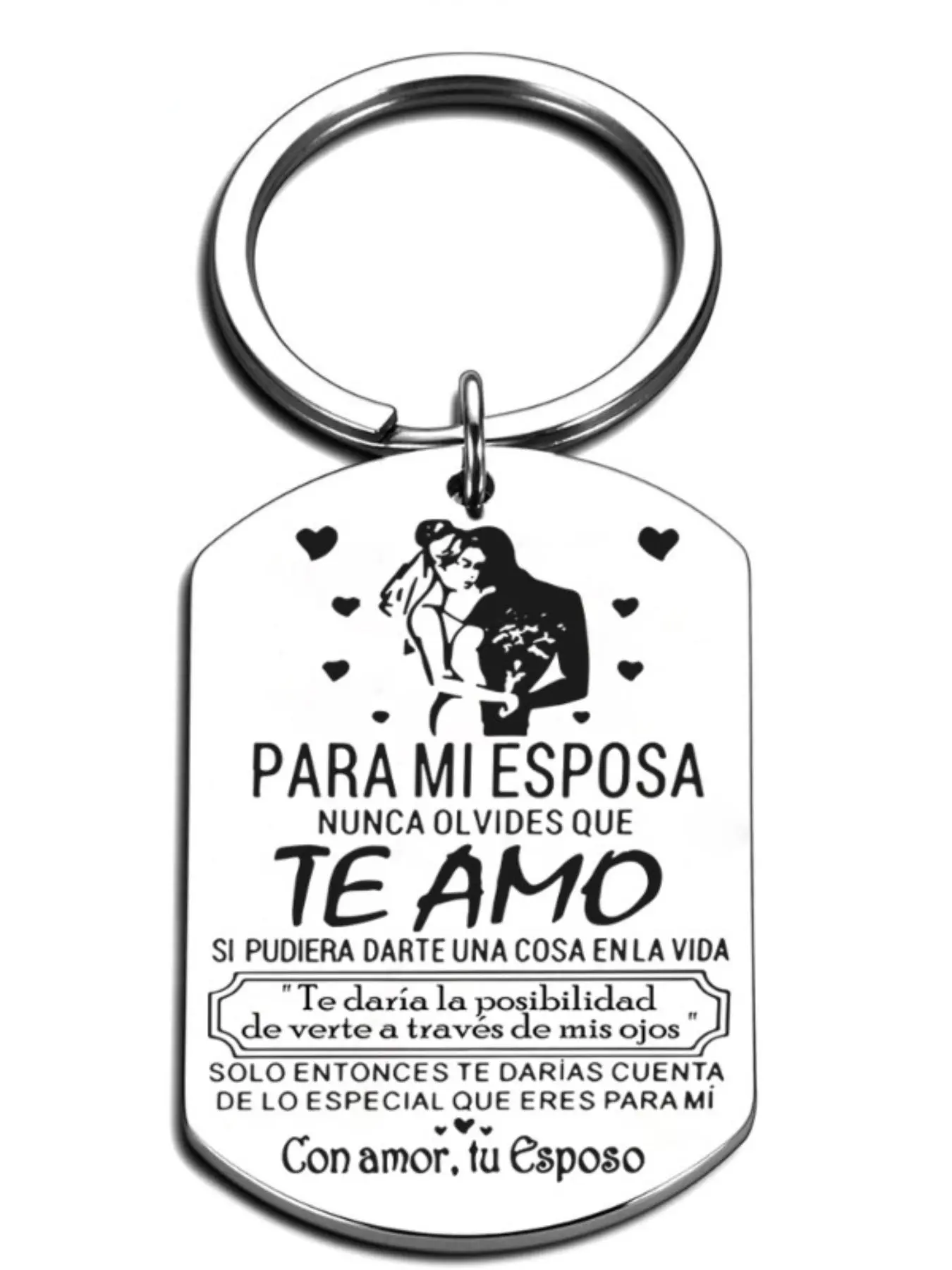 Personalized Letter Slogan Love Heart Tag Keychain for Women and Men, Stainless Steel Keyring, Trendy Versatile Accessory, Perfect Gift for Holidays and Special Occasions, Personalized Initial Tag