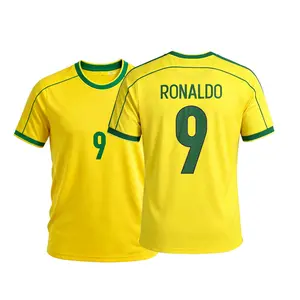 98 Home Short Sleeve Jerseys No.9 Ronaldo Soccer Jersey Retro Football Jersey