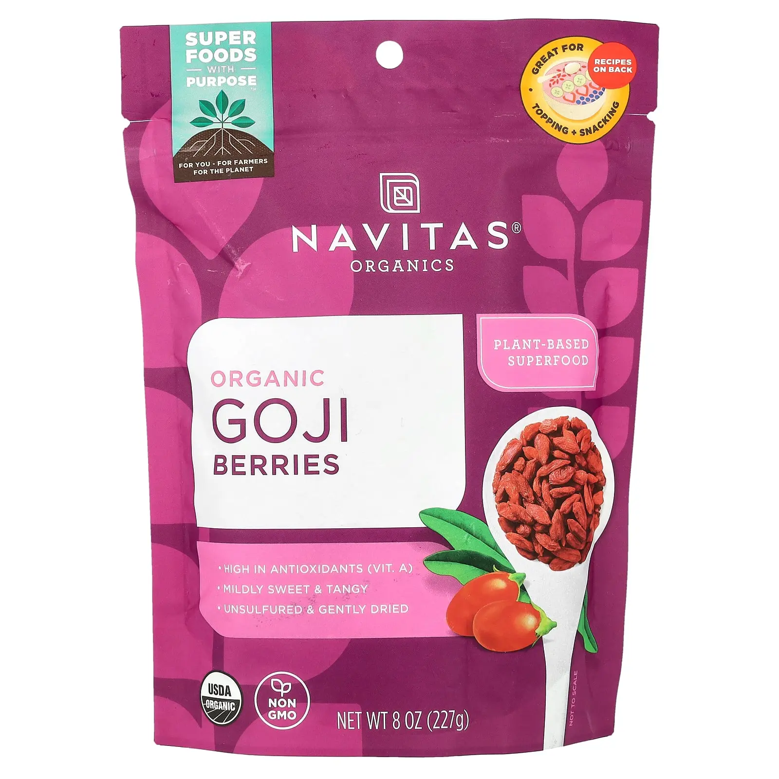 Navitas Organics Organic Goji Berries, 8 oz (227g)