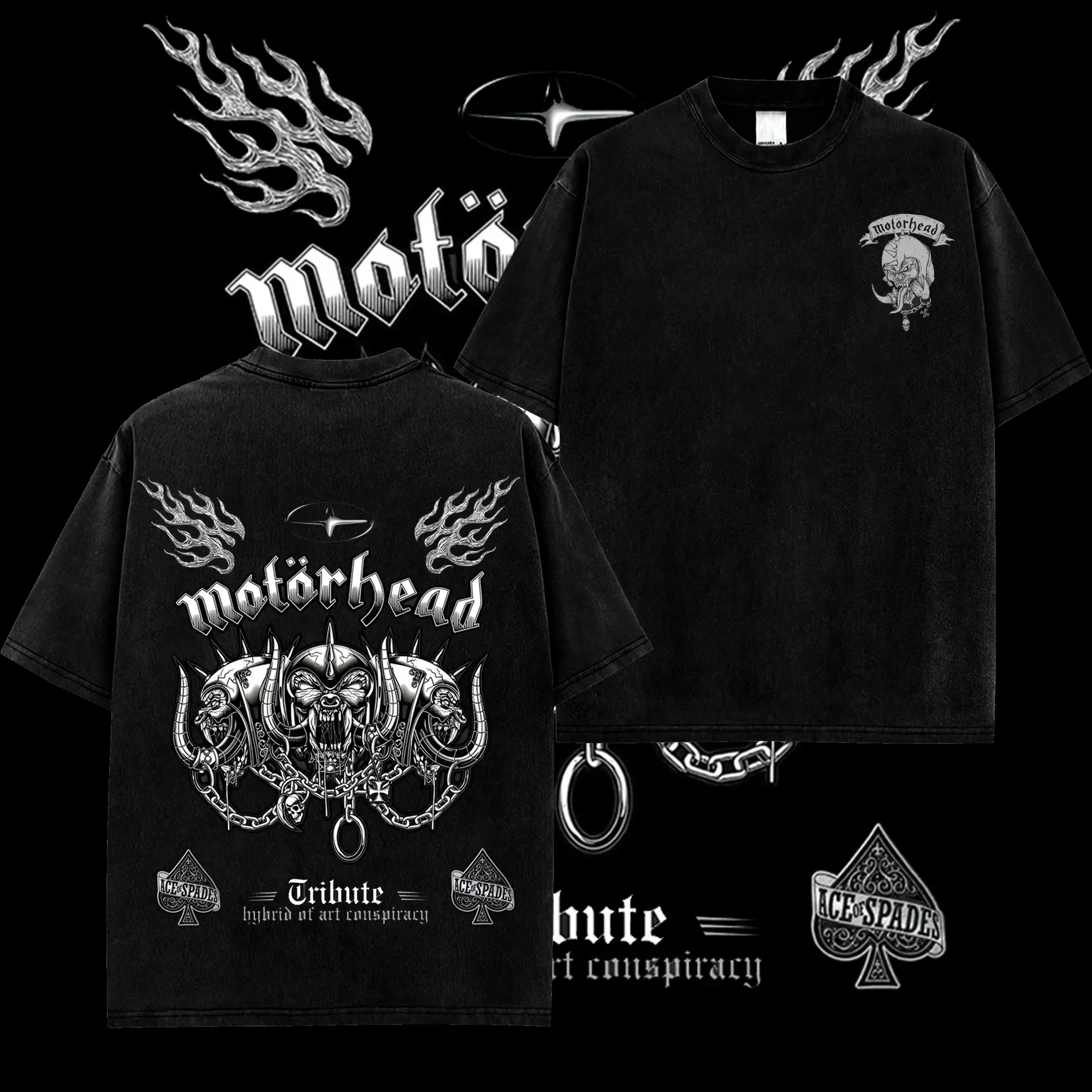 [MetalStyle] Motorhead Ace of Spades Unisex 100% Heavyweight Cotton T-Shirt, Retro Y2K Heavy Metal rock Streetwear Top Classic Hoodie Tshirt, Rock Music Shirt, Alternative Streetwear Essential for Rock Lovers Crewneck Fabric