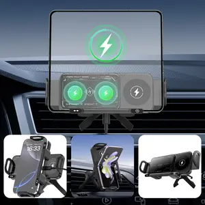 2026 Smart Wireless Charging Car Phone Holder, for Galaxy Z Fold7 15W Fast Charger Auto-Clamping&90° Rotation Car Phone Mount, Air Vent Hook Clip Stand for Samsung Foldable & Universal Cellphones