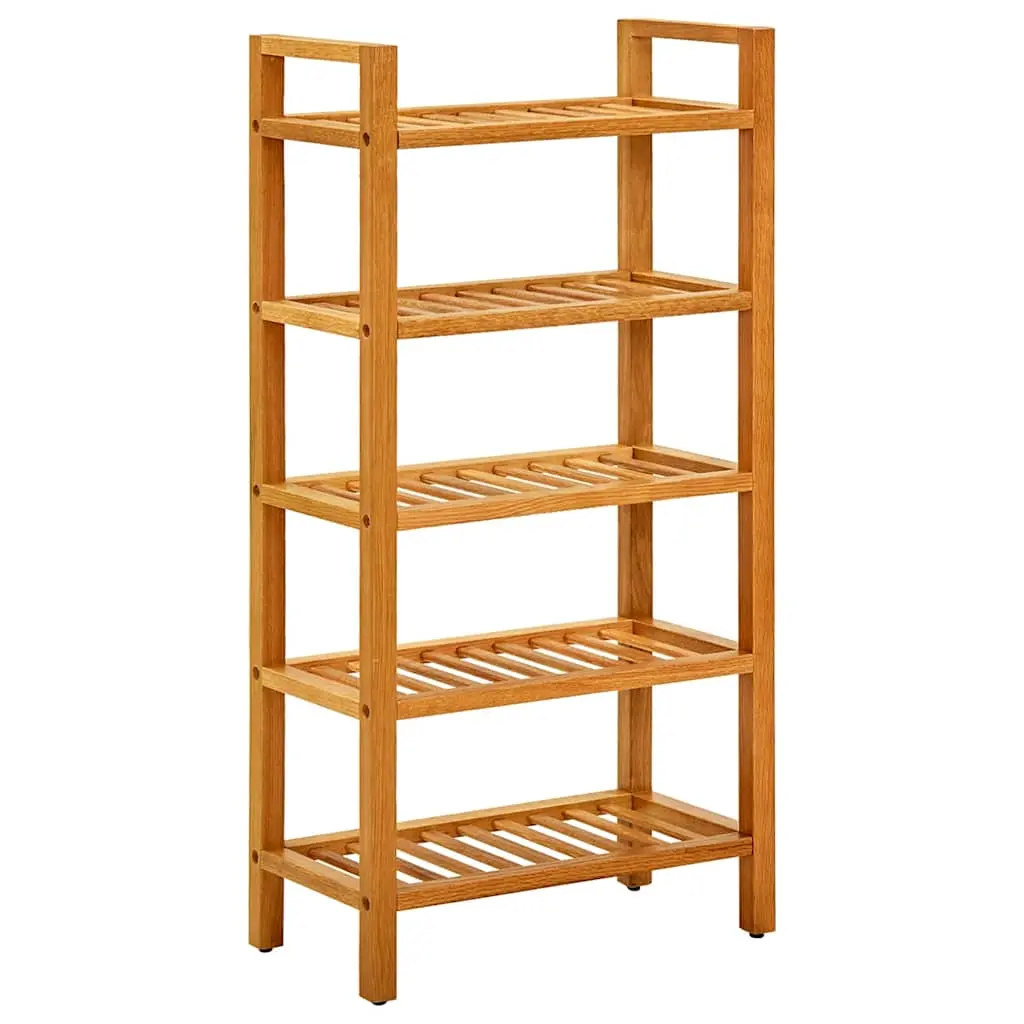 vidaXL Shoe Rack, 5-Tier Shoe Storage Organizer, Shoe Holder for Entryway Hallway Doorway Closet Bedroom Dorm Room, Farmhouse, Solid Oak Wood 331747