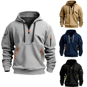 DRAPP Mens Quarter Zip Fleece Hoodie Oversized Sweatshirt Stylish, Cozy, and Built for All-Day Comfort