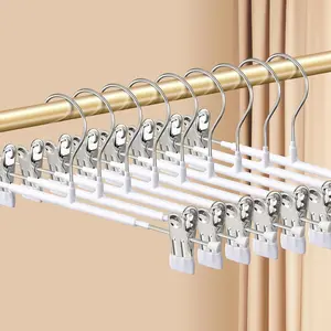 Pants Hangers with Clips for Women 24 Pack Adjustable Heavy Duty Space Saving Skirt Hangers Non-Slip Trousers Jeans Clothes Shorts Black 12 Inch