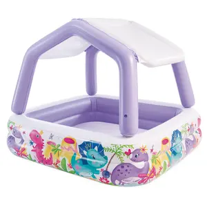 Intex 5ft x 48in Inflatable Ocean Scene Sun Shade Kids Swimming Pool With Canopy