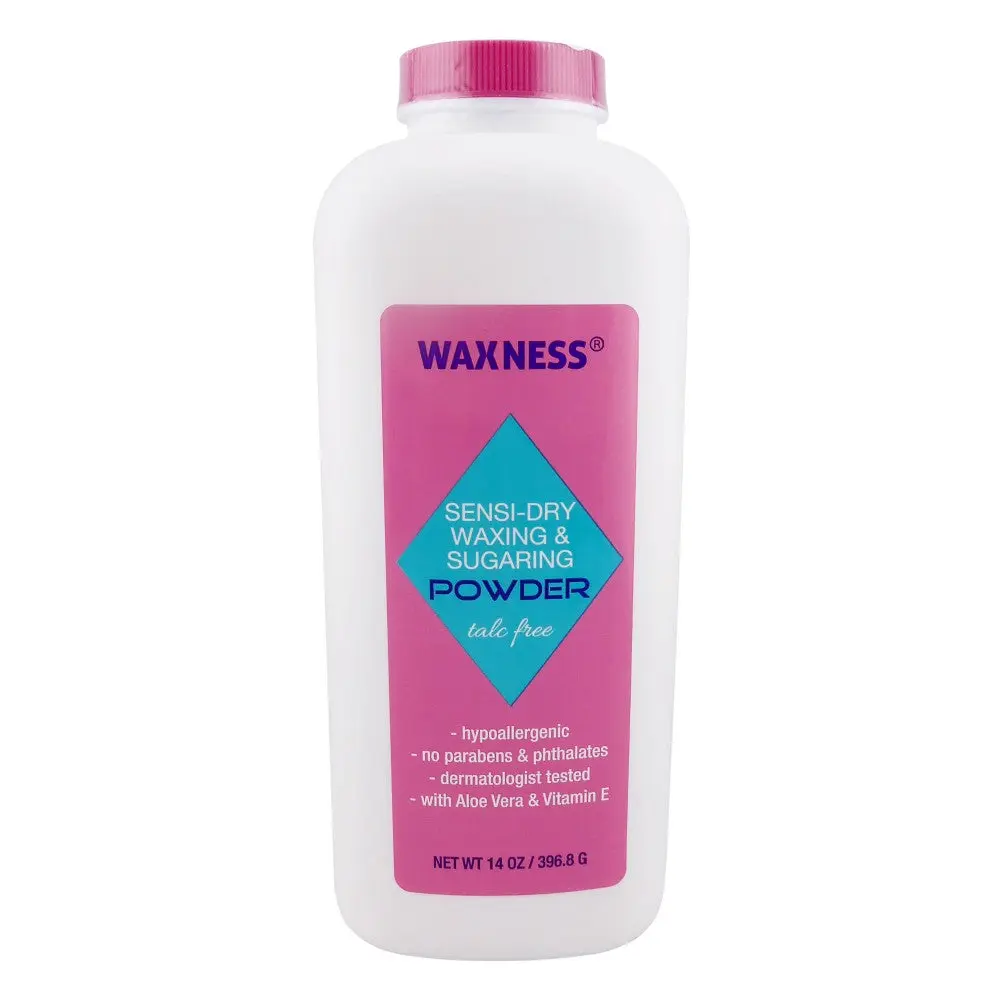 WAXNESS Sensi-Dry Hair Removal Powder, Body Care Product for Sugaring Wax and Dry Texture Wax Applications