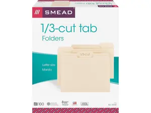 Smead 1/3 Cut Tab Manila File Folders