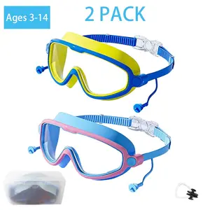 Kids pool accessories,2-Pcs Swim Goggles,Wide View，UV Protection，Anti-fog，Comfortable Fit,Suitable for age 3-15 boys ＆girl No Leaking deals for you days,Easy to Wear, Water Goggles,Diving Swimming Goggles, Swim Goggles Set