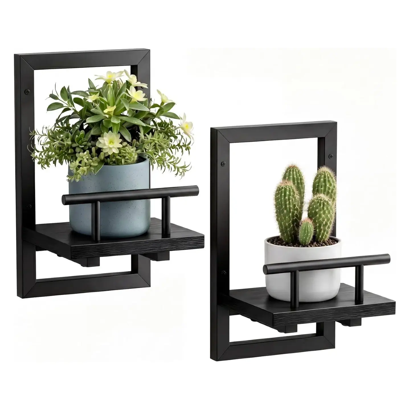 Floating Shelves for Wall, Plant Shelf Indoor, Wall Planters for Indoor Floating Plant Shelves for Bedroom, Living Room, Kitchen, Office, Bathroom Decor