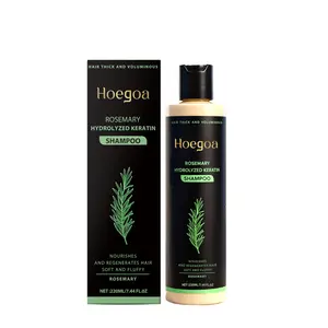 HOEGOA Rosemary Keratin Shampoo, Sulfate-Free Volumizing Cleanser for Thin, Damaged Hair, Herbal Moisture & Repair for Silky, Fluffy Hair, 220ml