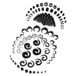 Ear Stretching Kit, Including Acrylic Taper and Plug, Helix Pierced Ring, Body Piercing Jewelry Set, Fashion Accessories for Women & Men