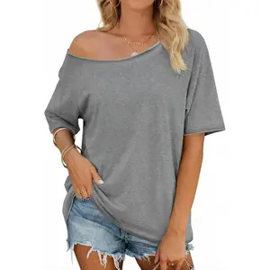 Sports & OutdoorsFisoew Womens Off The Shoulder Tops Oversized Short Sleeve T-Shirts 2026 Summer Spring Casual Fashion Tees