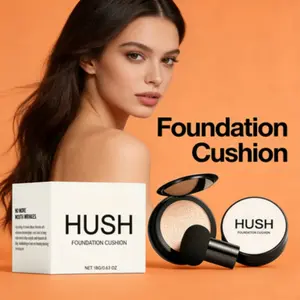 Brightening Clear Foundation Cushion Flawless Ivory White, Moisturizing Concealer Long-Lasting, With Mushroom Puff Brightening Base Makeup
