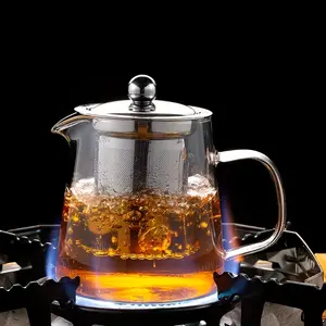 1300MLGlass Teapot Tea Kettle-with Stainless Steel Removable Infuser for Blooming Tea & Loose Leaf Tea, Microwave & Stovetop Safe