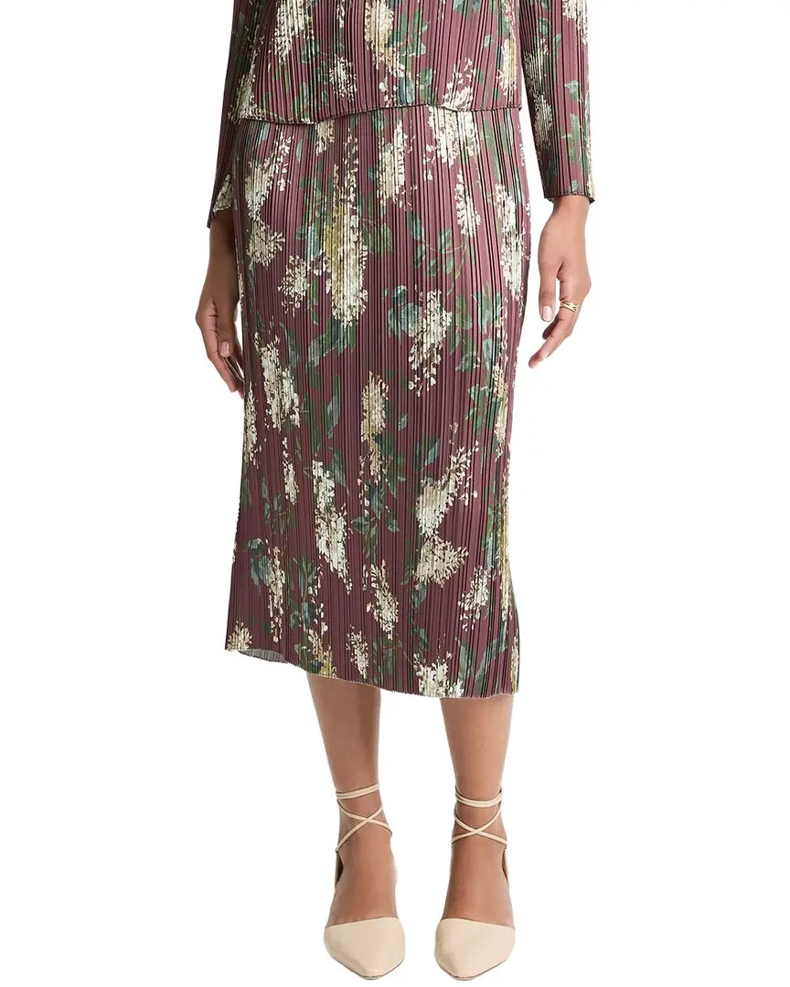 Vince Lilac Print Micro Pleated Skirt