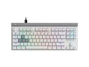 Logitech G515 Rapid TKL Low-Profile Wired Gaming Keyboard, Fully Customizable PC Gaming Keyboard with Analog Low-Profile Switches, Rapid Trigger, Ultra-Slim, for USB-A Port - White