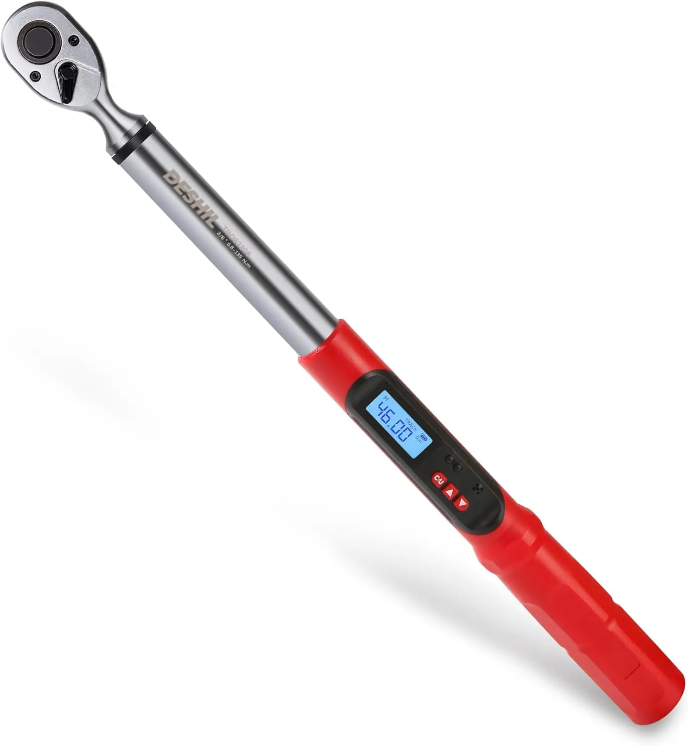 3/8 Inch Drive Professional Digital Torque Wrench 6.8-135N.M (5.02-99.57FT. LB), Electric Torque Wrench with Buzzer& LED Indicator& Preset Value& Data Storage, for Bike/Motorcycle/Auto Repair