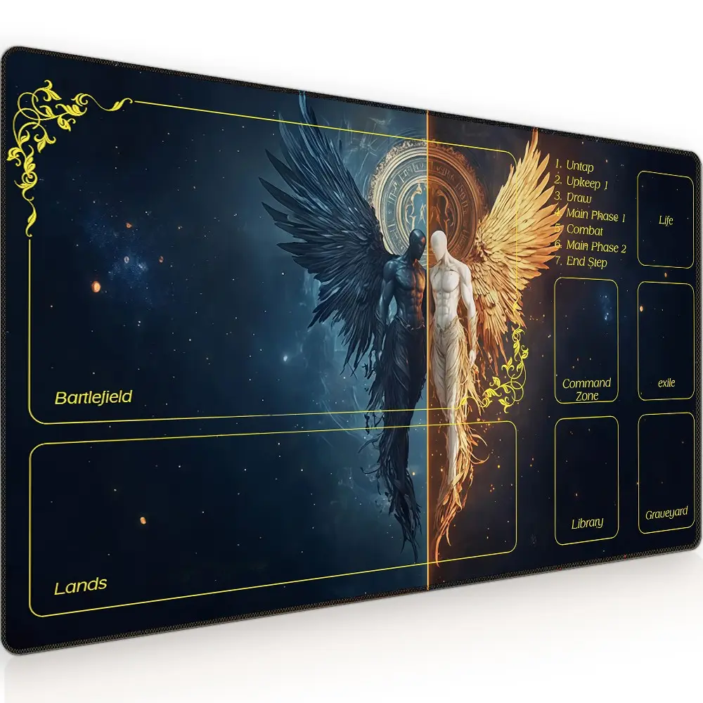 Chess Board Game Card Game Mat, 3mm Mouse Pad, Ice & Fire, Magic: the Gathering, Collectible Card Game Mat, Non-Slip Base, Game Zone Selection, Non Slip Mousepad, Mousepad Gaming