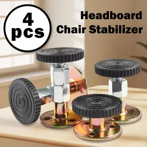 4 Counts Adjustable Threaded Bed Frame Fixer, Anti-Shake Headboard Stoppers for Wall, Bedside Headboards Antishake Tool Easy Install