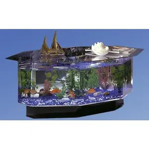 212 MAIN 680 Stretched Octagon Coffee Table Aquarium - Acrylic Glass Modern Fish Tank with Built-in Light, Pet & Aquatic Supplies Water Tank