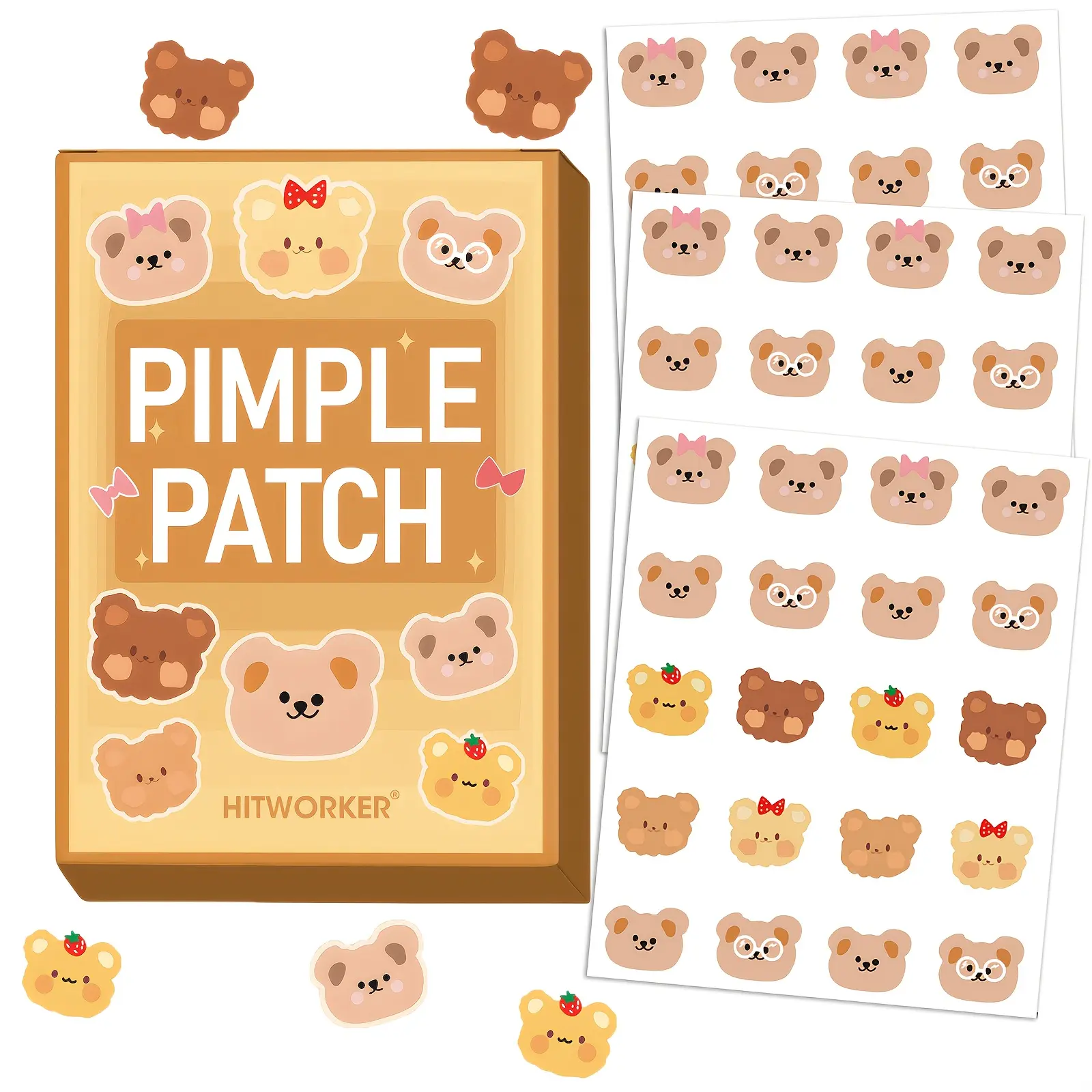 100/120pcs Cute Panda Acne Patch Stickers - Invisible Blemish & Pimple Cover for Face, Pimple Patches, Skin-Friendly Material with Gentle Adhesive, Must-Have for Skin Care & Halloween Fun, Pimple Patch Bulk