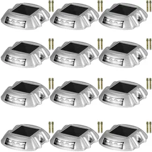 Vevor Driveway Lights, 8-Pack Solar Driveway Lights with Switch Button, Solar Deck Lights Waterproof, Wireless Dock Lights 6 LEDs for Path Warning Garden Walkway Sidewalk Steps, LED Bright OrangeVEVOR Super Brand Day