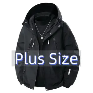 Men'S Large Hooded Jacket - Heavy-Duty Full-Zip Outdoor Coat with Zipper Pockets, Loose Fit Windproof & High Quality Shell, Full-Zip Closure for Hiking, Camping, Urban - Plus Size Big & Tall Men'S Outerwear (/Any Color Available) - Ideal for Cold