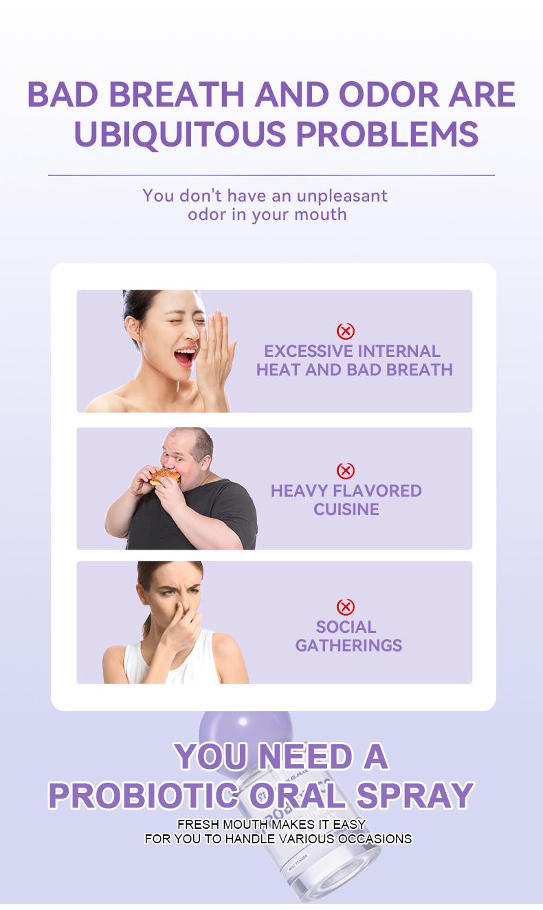 Probiotic Oral Spray 20ml - Fresh Breath & Oral Care, Sugar-Free, Portable,Breath Freshener for Long-Lasting Freshness & Oral Care Gentle