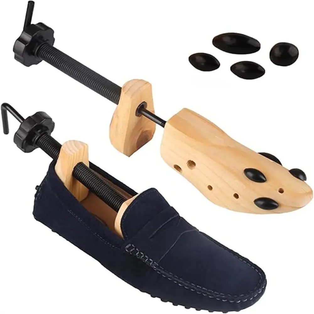 2Pcs Two Way Wooden Adjustable Shoe Stretcher - Professional Shoes Expander for Men or Women Boots