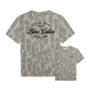 Blue Collar Dollar T-Shirt Mossy Oak Tee, AFW Mossy Oak Original Bottomland T-shirt For Men And Women, Camo Pattern Crewneck, Hunting Camo Gift For Him