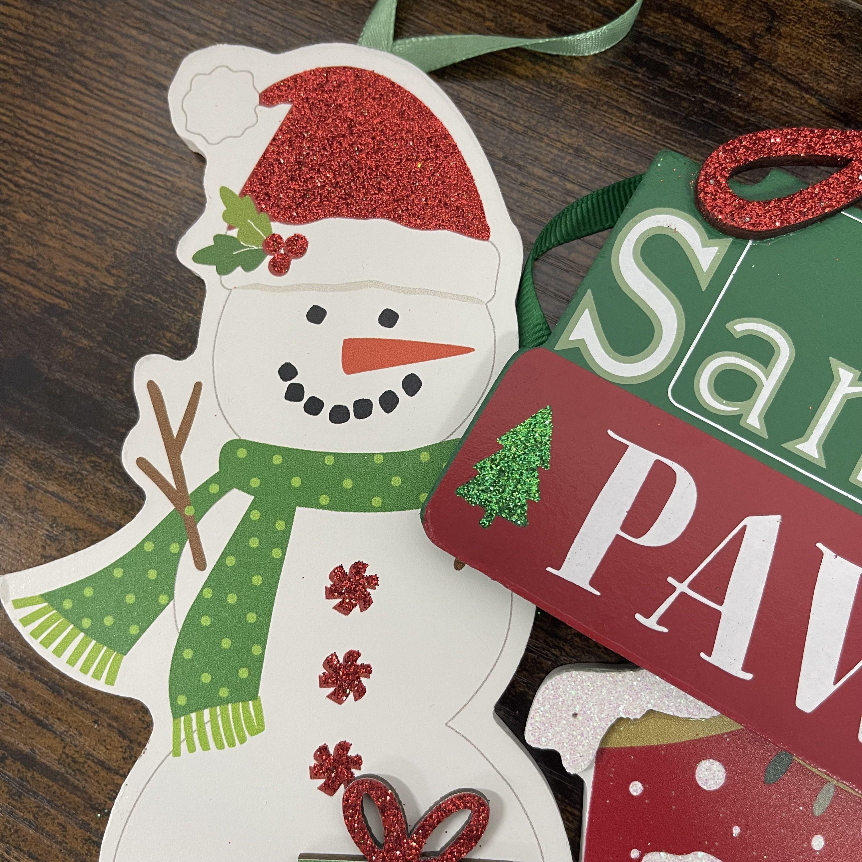 Crazy Little Mustang 3ps Christmas-Themed Ornaments Set 3-Piece Christmas Pattern Tree Decorations for Home Party Festive Atmosphere Perfect Gift Throw Cushions