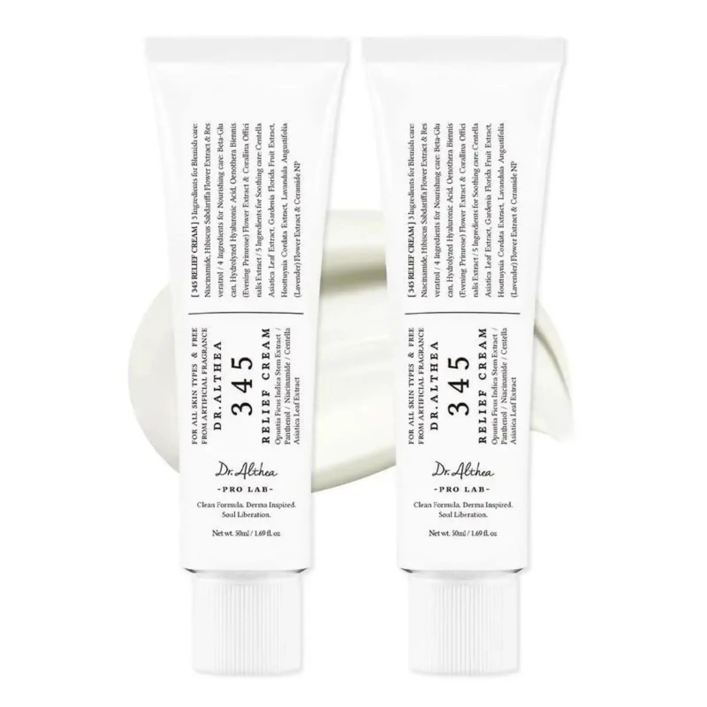 Dr.Althea 345 Relief Cream, Facial Daily Moisturizer, Blemish Relief Care, Soothing Recovery, Vegan Korean Skincare for All Skin Types, 1.69 oz Christmas Gift, Moisturizing, Extra Moisturizing Care, Skin Repair