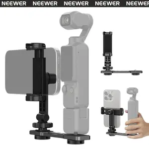 NEEWER AC021 Phone Holder Mount for DJI Osmo Pocket 3 – Adjustable Smartphone Clamp with Cold Shoe, Horizontal & Vertical Shooting, Expansion Mount for Vlogging, Live Streaming & Filming