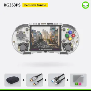 Anbernic RG353PS Handheld Game Console【Buy 1 Get 1 HDMI Cable(4K Mini)+1 Fancy Case+1 Screen Protector+1 Type-C Cable】Linux System 3.5-inch IPS Screen HDMI-compatible 5G Wifi 4.2 Bluetooth Ready to Play with Gifts Package