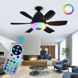 Socket Fan Light with RGB, Bluetooth Speaker & Remote – 3-in-1 E26 Ceiling Fan Bulb, Easy Install, Quiet & Color Changing