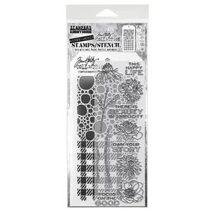 Tim Holtz Stampers Anonymous Stamp & Stencil Mixed Media #24