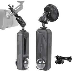 Rear View Mirror Holder Suction Cup Kit for Insta360 X5/X4/X3/X2/X,360 Rotation Ball  Rear View Holder Suction Cup Mount Kit Compatible with Insta360 X5/X4/X3, 13,12,etc Series