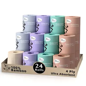 EcoSafe Bamboo Toilet Paper 24 Rolls 4-Ply