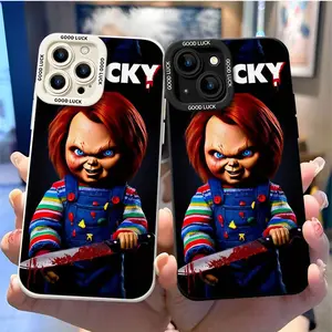 Chucky Themed Cellphone Casing - Vibrant Playful Design with Iconic Elements, Full Score Anti-Drop Shockproof Protective Accessory for iPhone 17,16,15,14,13,12,11 Pro Max Plus Air (Black)