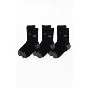 New Balance Men's 3 Pack Black Active Crew Socks