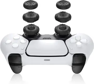 GeekShare Thumb Grip Caps for PlayStation 5 Controller, Thumbsticks Cover Set Compatible with Switch Pro Controller and PS4 PS5 Controller, 3 Pairs / 6 Pcs (Black) professional thumbsticks