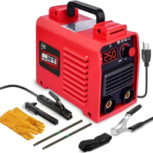 GNI Welder Machine 110V, 1/16-1/8" Stick Welder Mini Electric Welding Machine With IGBT Digital Display LCD, Hot Start Anti-stick Stick Welder, Complete DIY Tool Kit for Portable Mini Welder, Strong Heat Dissipation Welder, Maintenance Tools（Red）