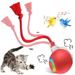 YEVYO Interactive Sensory Balls Cat Toy - Motion-Activated, LED Lights, Bird Chirping Sound for Indoor Cats